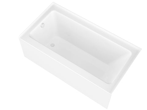 60 in. L x 30 in. W x 83 in. H Right Drain White Rectangular Tub with Frameless Sliding Tub Door in Brushed Nickel