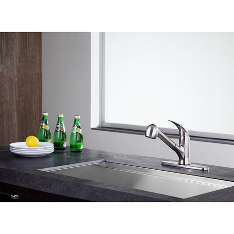 KF-AZ204BN - ANZZI Del Acqua Single-Handle Pull-Out Sprayer Kitchen Faucet in Brushed Nickel