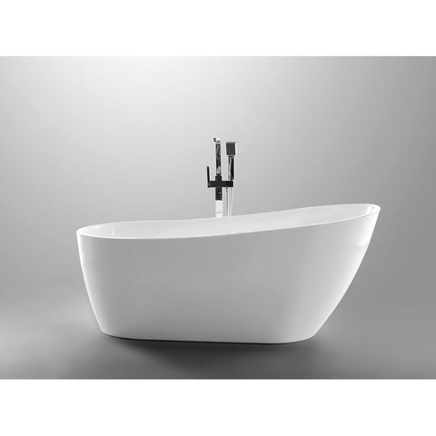 ANZZI 5.58 ft. Freestanding Bathtub in White