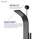 Cici Series 39 in. 2-Jetted Shower Tower with Heavy Rain Shower and Body Jets and Spray Wand in Matte black