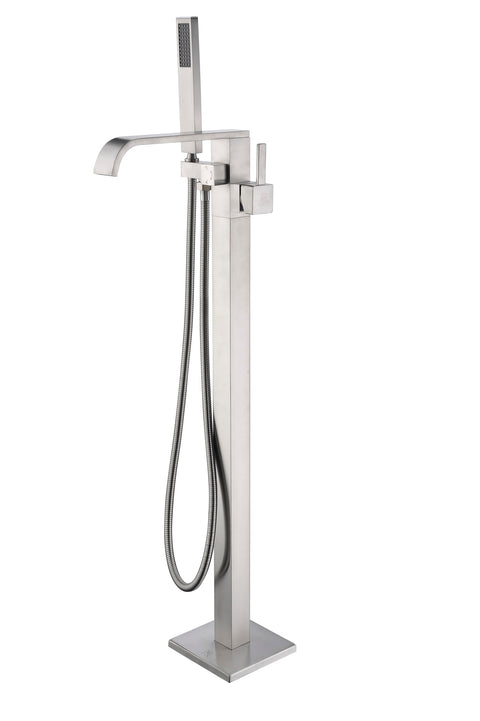 Angel 2-Handle Claw Foot Tub Faucet with Hand Shower in Brushed Nickel