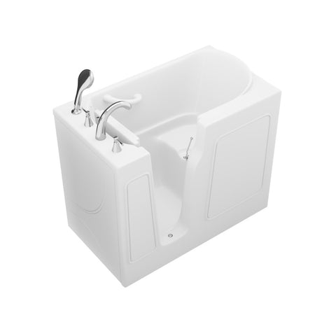 ANZZI Value Series 26 in. x 46 in. Left Drain Quick Fill Walk-in Saoking Tub in White