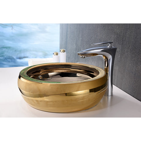 LS-AZ8201 - ANZZI Levi Series Vessel Sink in Smoothed Gold
