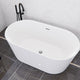 Chand Series 59 in. x 30 in. Flat Bottom Acrylic Freestanding Soaking Bathtub with Center Drain in Glossy White