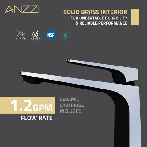 ANZZI Single Handle Single Hole Bathroom Vessel Sink Faucet With Pop-up Drain