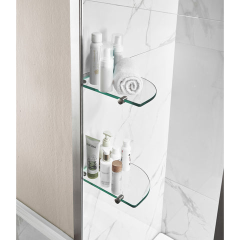 ANZZI 60 in. L x 30 in. W Right Drain Tub in White and 48 in. W x 58 in. H Frameless Tub Door in Brushed Nickel Finish