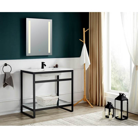 CS-FRKDGL00MB - ANZZI Orchard 36 in. Console Sink Frame in Matte Black