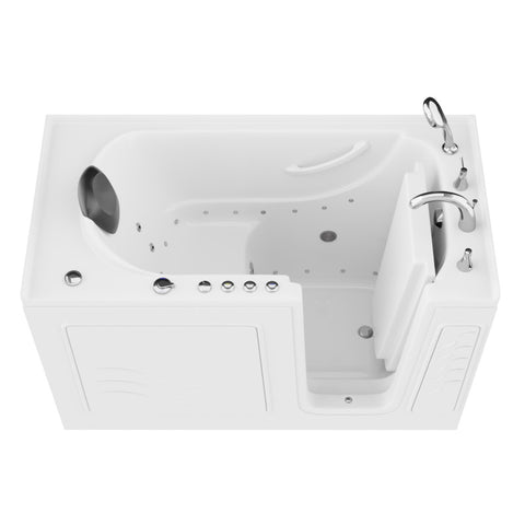 AMZ3060WIRWD - ANZZI ANZZI 30 in. x 60 in. Right Drain Quick Fill Walk-In Whirlpool and Air Tub with Powered Fast Drain in White