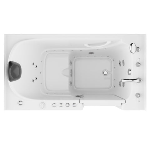 ANZZI 32 in. x 60 in. Right Drain Quick Fill Walk-In Whirlpool and Air Tub with Powered Fast Drain in White