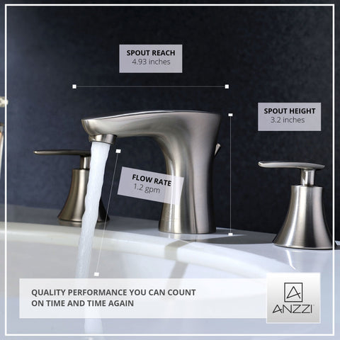 Chord Series 8 in. Widespread 2-Handle Low-Arc Bathroom Faucet in Brushed Nickel