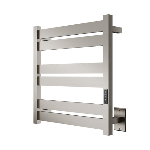 ANZZI Starling Series 6-Bar Wall Mounted Towel Warmer (20.87" L x 20.47" W), Dual Installation, Digital Control Panel, Rhino Alloy Certified Stainless Steel
