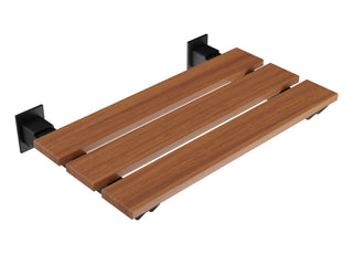 ANZZI Bohemian Folding Teak Shower Seat (18.7" x 12.6"), 280 lbs Weight Capacity, Natural Teak Wood, ADA Compliant, Space-Saving Wall Mount