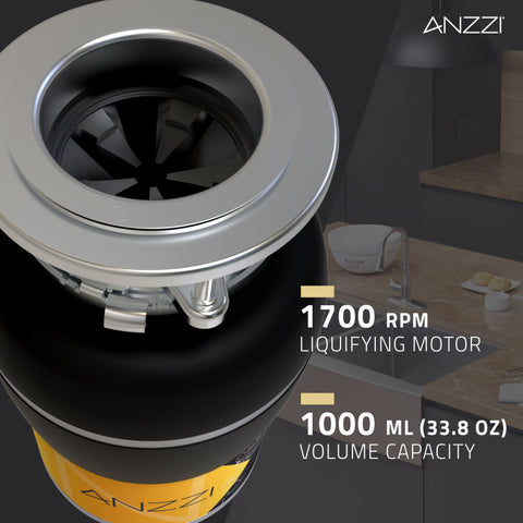 ANZZI MEDUSA 3/4 HP Continuous Feed Undersink Garbage Disposal
