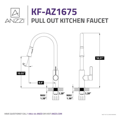 ANZZI Serena Single Handle Pull-Down Sprayer Kitchen Faucet