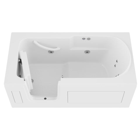 AMZ3060SILWH - ANZZI 30 in. x 60 in. Left Drain Step-In Walk-In Whirlpool Tub with Low Entry Threshold in White