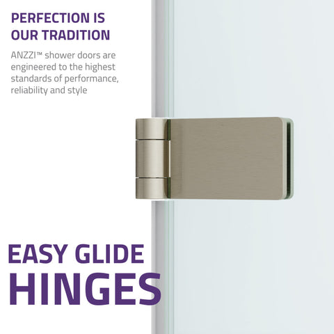 ANZZI Grand Series 31.5 in. by 56 in. Frameless Hinged Tub Door