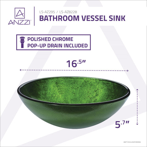 Posh Series Deco-Glass Vessel Sink in Verdure Green