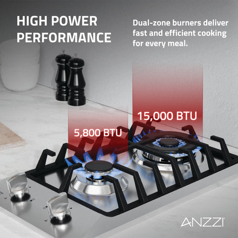 12 in. Gas Cooktop in Stainless Steel with 2 Burners, Gas Regulator and LP Kit
