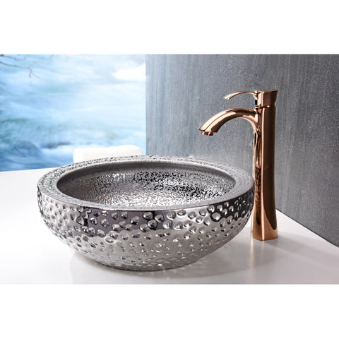 LS-AZ180 - ANZZI Regalia Series Vessel Sink in Speckled Silver