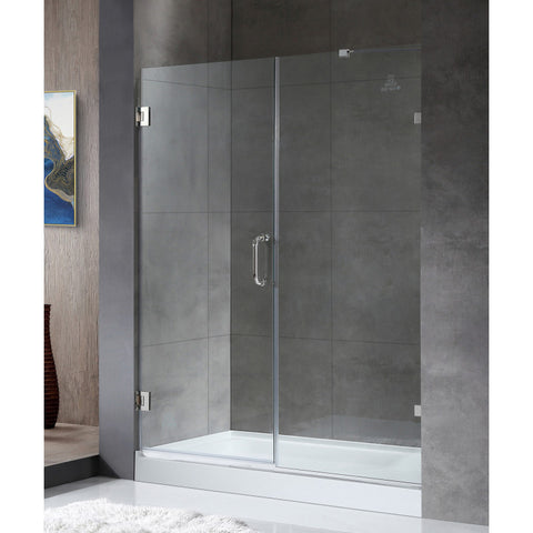 Consort Series 60 in. by 72 in. Frameless Hinged Alcove Shower Door with Handle