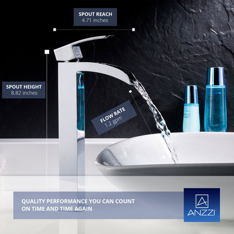 L-AZ097 - Key Series Single Hole Single-Handle Vessel Bathroom Faucet in Polished Chrome
