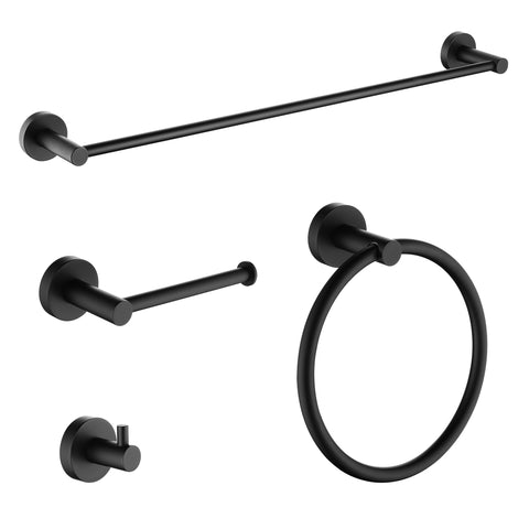 ANZZI 4-Piece Matte Black Bathroom Accessories Set