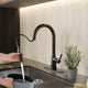 Modern Touchless Matte Black Pull-Down Kitchen Faucet