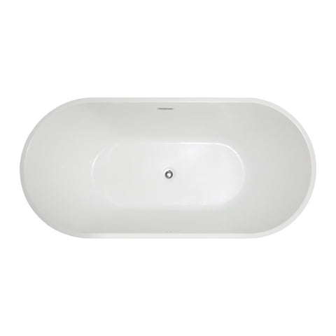 ANZZI Chand 67 in. Acrylic Flatbottom Freestanding Bathtub in White