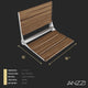 ANZZI Saxon Folding Teak Shower Seat (17" x 17"), 350 lbs Weight Capacity, Natural Teak Wood, ADA Compliant, Robust Wall Mount