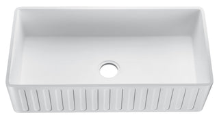 ANZZI Roine Reversible Farmhouse Sink (33" L x 9.5" H), Solid Surface ANZZI Stone, Non-Porous, Available in Single or 50/50 Double Basin