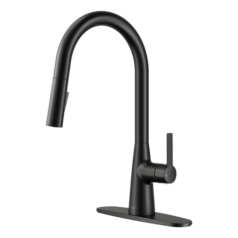 Modern Touchless Matte Black Pull-Down Kitchen Faucet