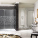 Grove Series 63 in. x 78.74 in. H Hinged Semi-Frameless Shower Door in Chrome  with Tsunami Guard Tempered Glass