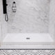 Alexander 60 in. L x 36 in. W Alcove Shower Pan Base with Center Drain in Glossy White Marine Acrylic