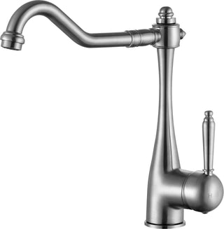 ANZZI Patriarch Elegant Kitchen Faucet, Single Handle Control, High-Arc Spout (8.27" H), WaterSense Certified, Rhino Alloy Solid Brass, Various Finishes