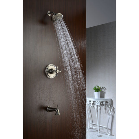 SH-AZ034 - ANZZI Mesto Series 1-Handle 2-Spray Tub and Shower Faucet in Brushed Nickel
