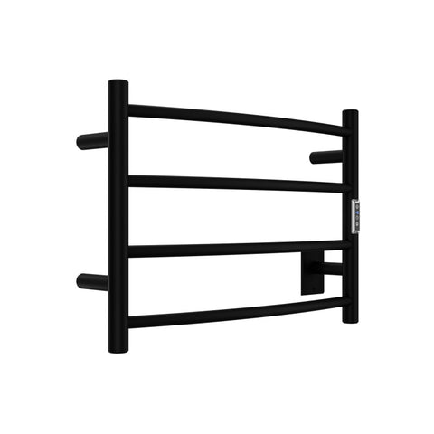 TW-AZ018MBK - ANZZI Glow Series 4-Bar Wall Mounted Electric Plug-In Bathroom Towel Warmer Rack in Matte Black Finish Stainless Steel