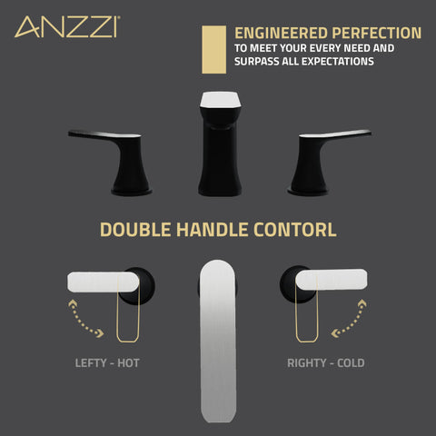 ANZZI 2-Handle 3-Hole 8 in. Widespread Bathroom Faucet With Pop-up Drain