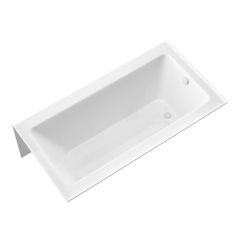 ANZZI 60 in. L x 32 in. W Left Drain Tub in White and 60 in. W x 62 in. H Frameless Sliding Tub Door in Matte Black Finish