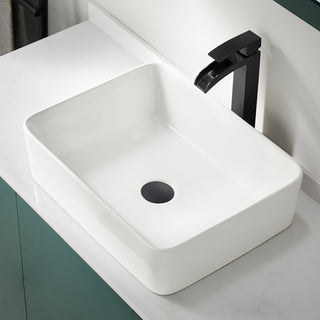 Modena Series 5.4 in. Ceramic Rectangular Vessel Bathroom Sink Basin in White