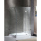 Archon 46 in. x 72 in. Framed Hinged Shower Door with Port 36 x 48 in. Shower Base