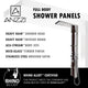 Kiki Series 59 in. 6-Jetted Shower Panel with Heavy Rain Shower and Body Jets and Spray Wand in Mahogany Deco-Glass
