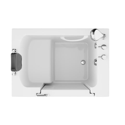 AZ2739RWS - ANZZI Coupe Series 27 in. x 39 in. Right Drain Quick Fill Walk-In Soaking Tub in White