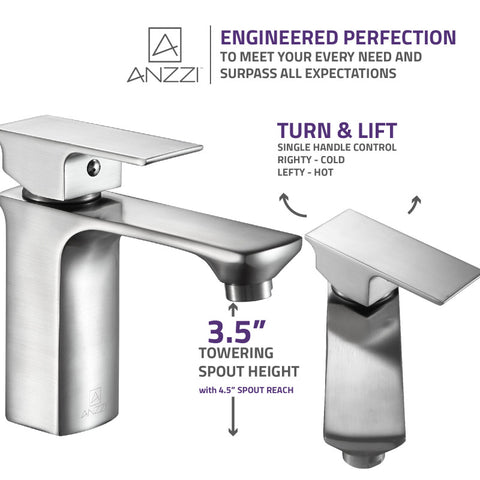 ANZZI Promenade Single Hole Single Handle Bathroom Faucet