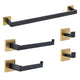 ANZZI 5-Piece Matte Black & Satin Brass Bathroom Accessories Set