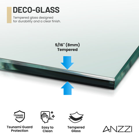 Ember Series 78 in. x 34 in. Framed Arch Fixed Shower Screen Door in Matte Black with 8mm Tempered Fluted Glass