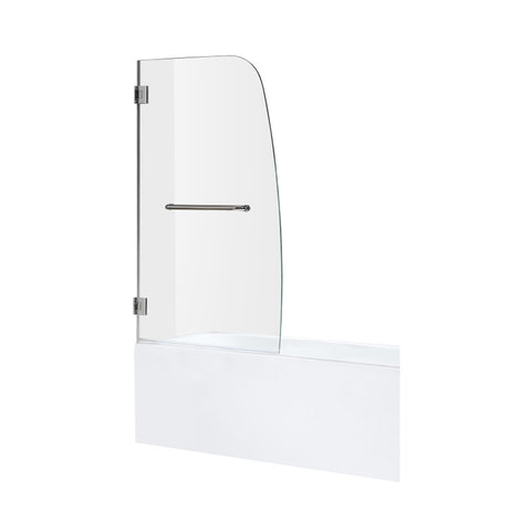 ANZZI 60 in. L x 32 in. W x 79 in. H Left Drain White Rectangular Tub with Frameless Hinged Tub Door in Polished Chrome Finish