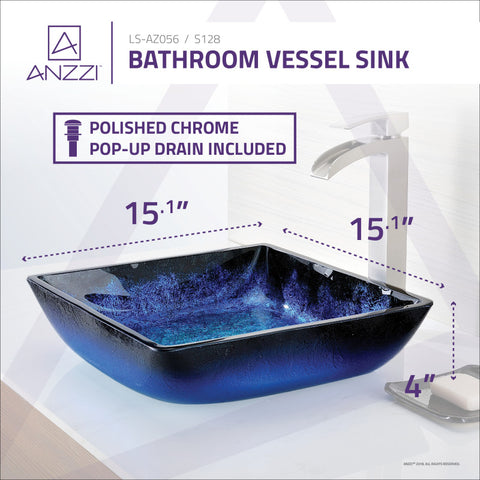 ANZZI Viace Series Deco-Glass Vessel Sink