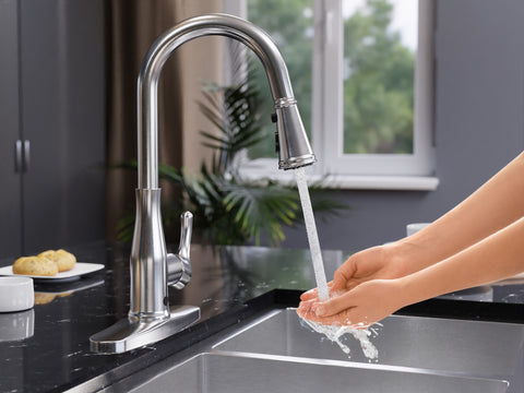 Sifo Hands Free Touchless 1-Handle Pull-Down Sprayer Kitchen Faucet with Motion Sense and Fan Sprayer