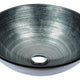 Gardena Series Deco-Glass Vessel Sink in Brushed Silver