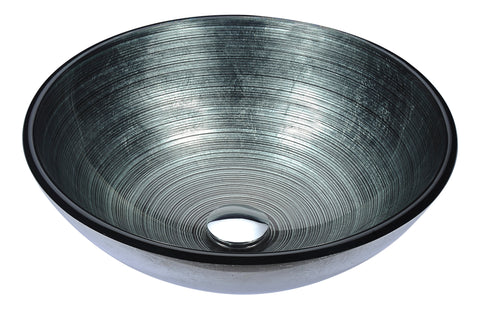 Gardena Series Deco-Glass Vessel Sink in Brushed Silver